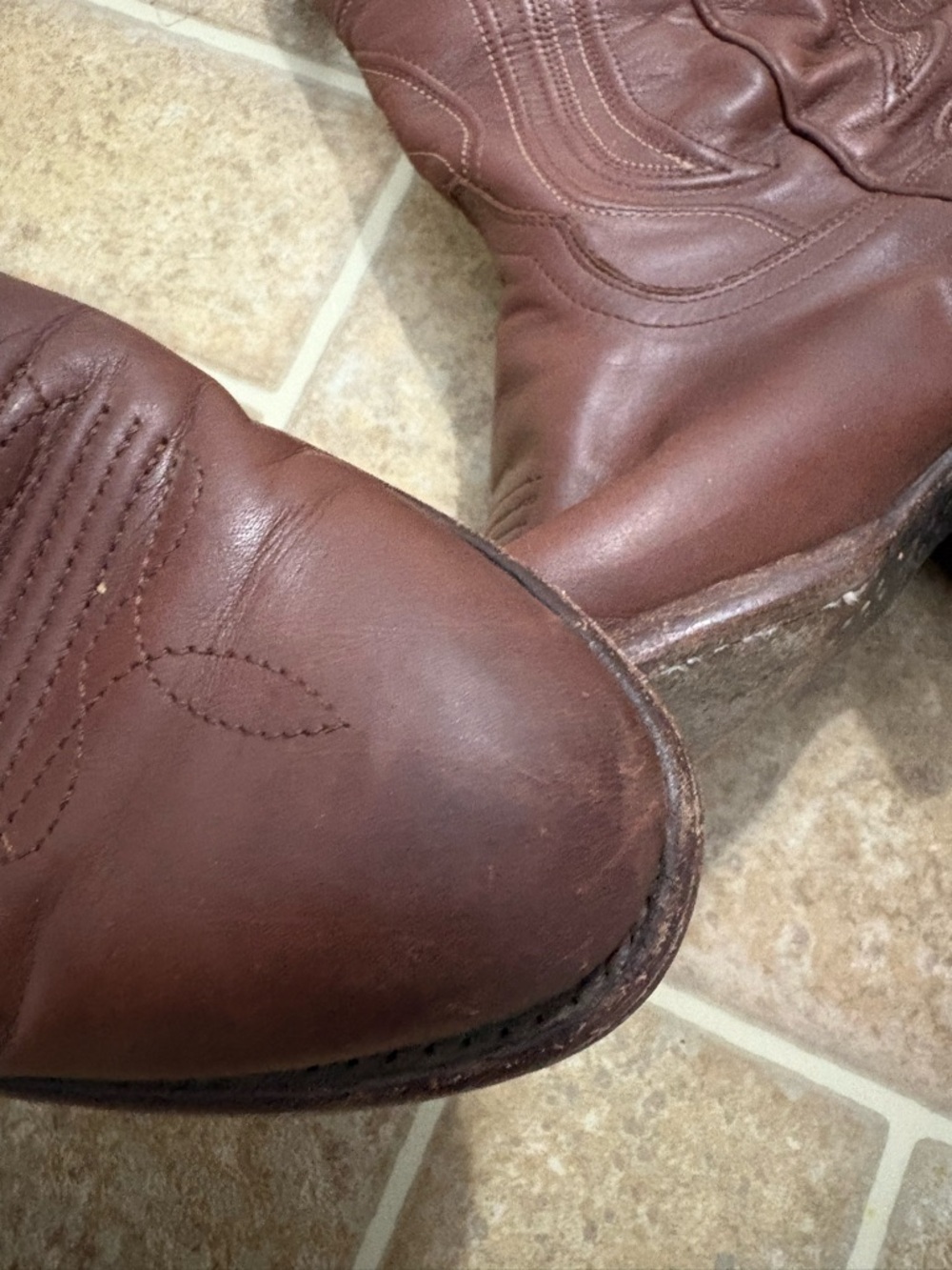 Tecovas Cartwright Boots Hazelnut Cow Hide Leather Size 10EE PRE-OWNED See Pics - Picture 13 of 14